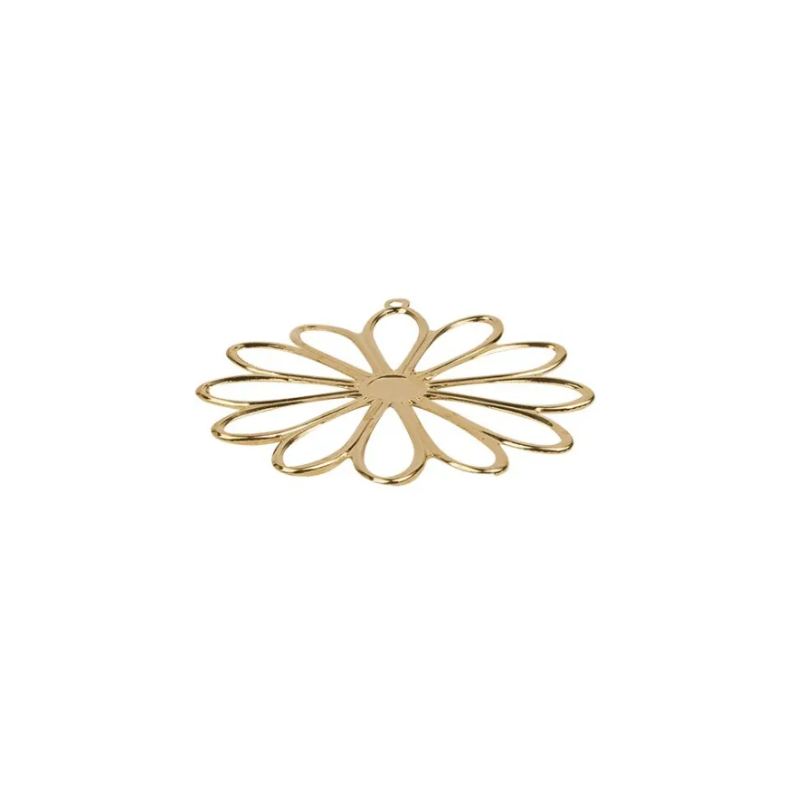 Metall-Ornamente, Design 26, Ø4,5cm, hellgold, 10 Stück