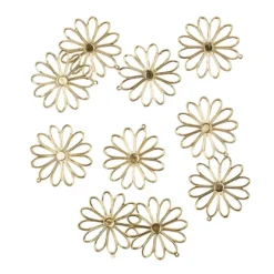 Metall-Ornamente, Design 26, Ø4,5cm, hellgold, 10 Stück