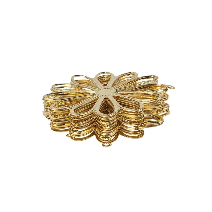 Metall-Ornamente, Design 26, Ø4,5cm, hellgold, 10 Stück