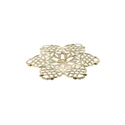 Metall-Ornamente, Design 43, Ø 4,5cm, hellgold, 9 Stück