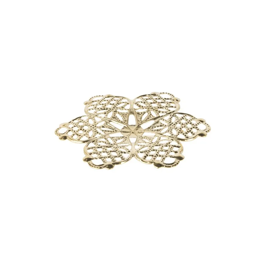 Metall-Ornamente, Design 43, Ø 4,5cm, hellgold, 9 Stück