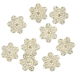 Metall-Ornamente, Design 43, Ø 4,5cm, hellgold, 9 Stück