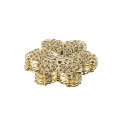 Metall-Ornamente, Design 43, Ø 4,5cm, hellgold, 9 Stück