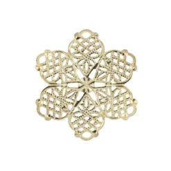 Metall-Ornamente, Design 43, Ø 4,5cm, hellgold, 9 Stück