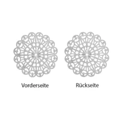 Metall-Ornamente, Design 34, Ø 8,1cm, silber, 3 Stück