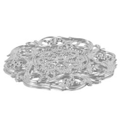 Metall-Ornamente, Design 35, Ø 8cm, silber, 3 Stück