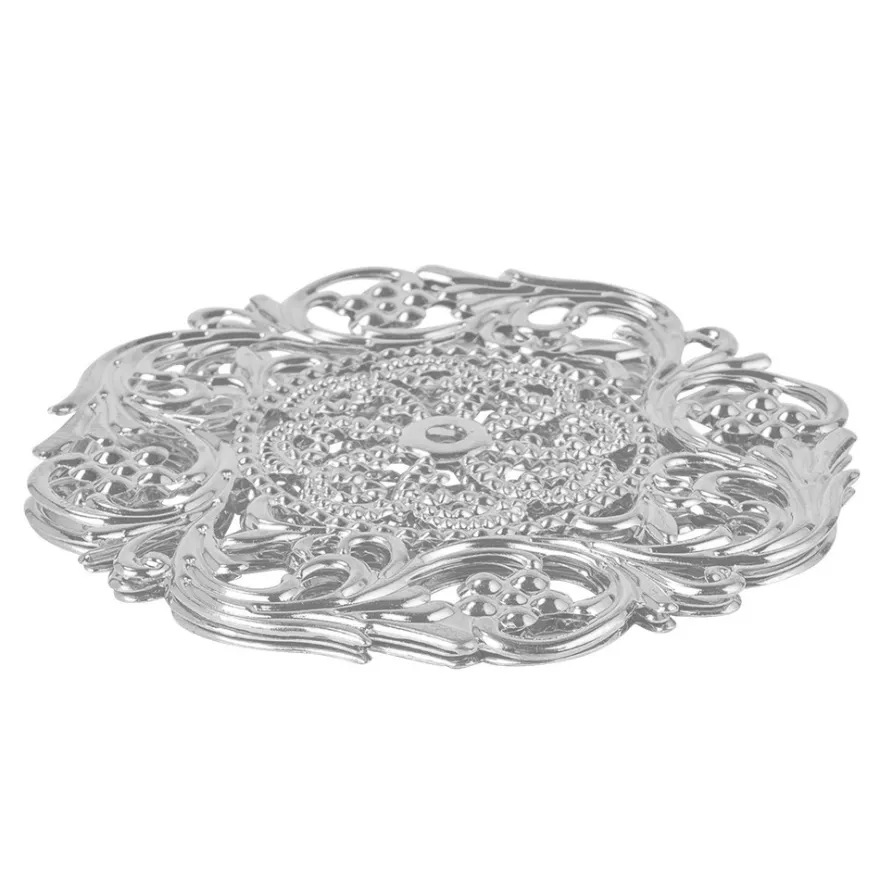 Metall-Ornamente, Design 35, Ø 8cm, silber, 3 Stück