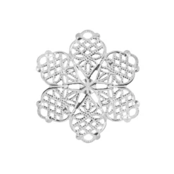 Metall-Ornamente, Design 43, Ø 4,5cm, silber, 9 Stück
