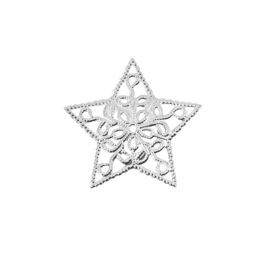 Metall-Ornamente, Design 47, Ø 3,5cm, silber, 12 Stück
