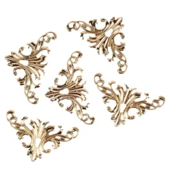 Metall-Ornamente, Design 3, 8cm x 4,5cm, roségold, 5 Stück