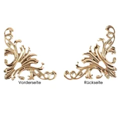 Metall-Ornamente, Design 3, 8cm x 4,5cm, roségold, 5 Stück