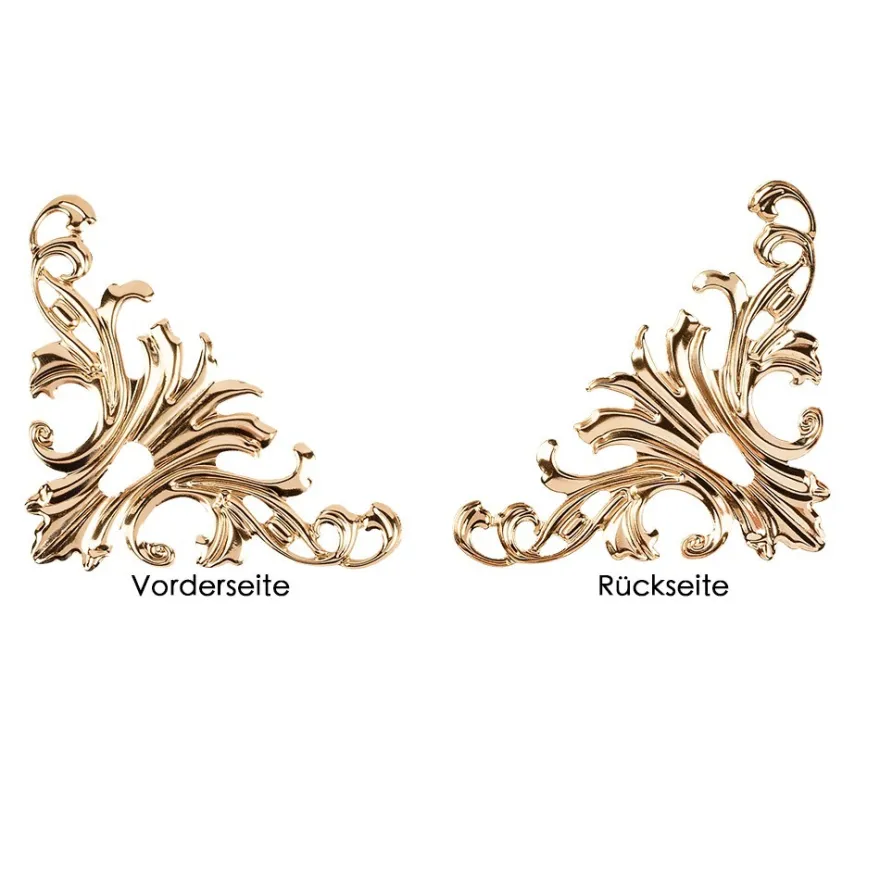 Metall-Ornamente, Design 3, 8cm x 4,5cm, roségold, 5 Stück