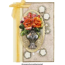 Metall-Ornamente, Design 7, 4,4cm x 2cm, roségold, 15 Stück
