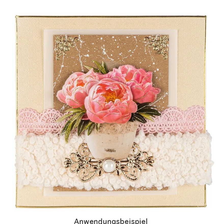 Metall-Ornamente, Design 1, 7,4cm x 3,1cm, roségold, 11 Stück