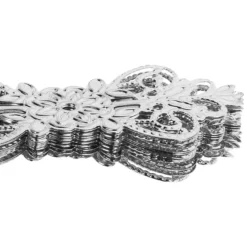 Metall-Ornamente, Design 1, 7,4cm x 3,1cm, silber, 11 Stück