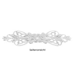 Metall-Ornamente, Design 1, 7,4cm x 3,1cm, silber, 11 Stück