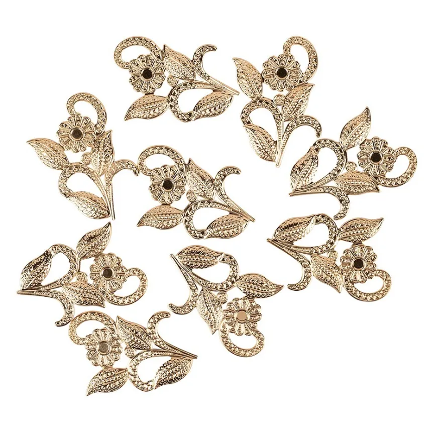 Metall-Ornamente, Design 6, 5cm x 4cm, roségold, 9 Stück
