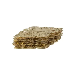 Metall-Ornamente, Design 25, 5,3cm x 3cm, hellgold, 15 Stück