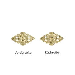 Metall-Ornamente, Design 25, 5,3cm x 3cm, hellgold, 15 Stück
