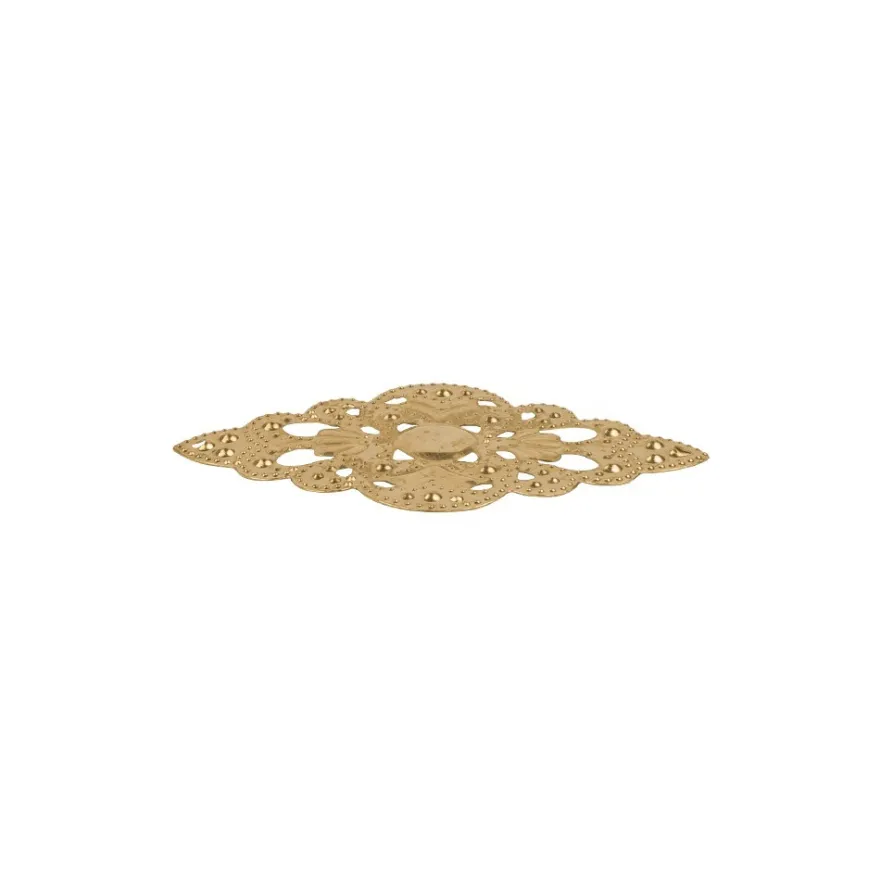 Metall-Ornamente, Design 25, 5,3cm x 3cm, hellgold, 15 Stück
