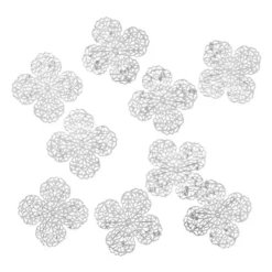 Metall-Ornamente, Design 27, 4,2cm x 4,2cm, silber, 9 Stück