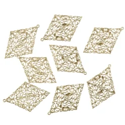 Metall-Ornamente, Design 10, 7,8cm x 5cm, hellgold, 8 Stück