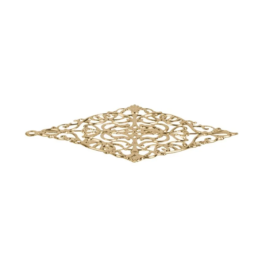 Metall-Ornamente, Design 10, 7,8cm x 5cm, hellgold, 8 Stück