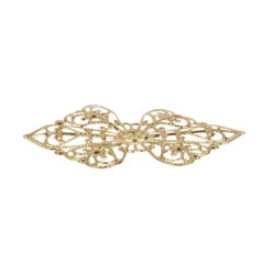 Metall-Ornamente, Design 15, 8,5cm x 5,3cm, hellgold, 5 Stück
