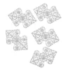 Metall-Ornamente, Design 15, 8,5cm x 5,3cm, silber, 5 Stück