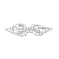 Metall-Ornamente, Design 15, 8,5cm x 5,3cm, silber, 5 Stück