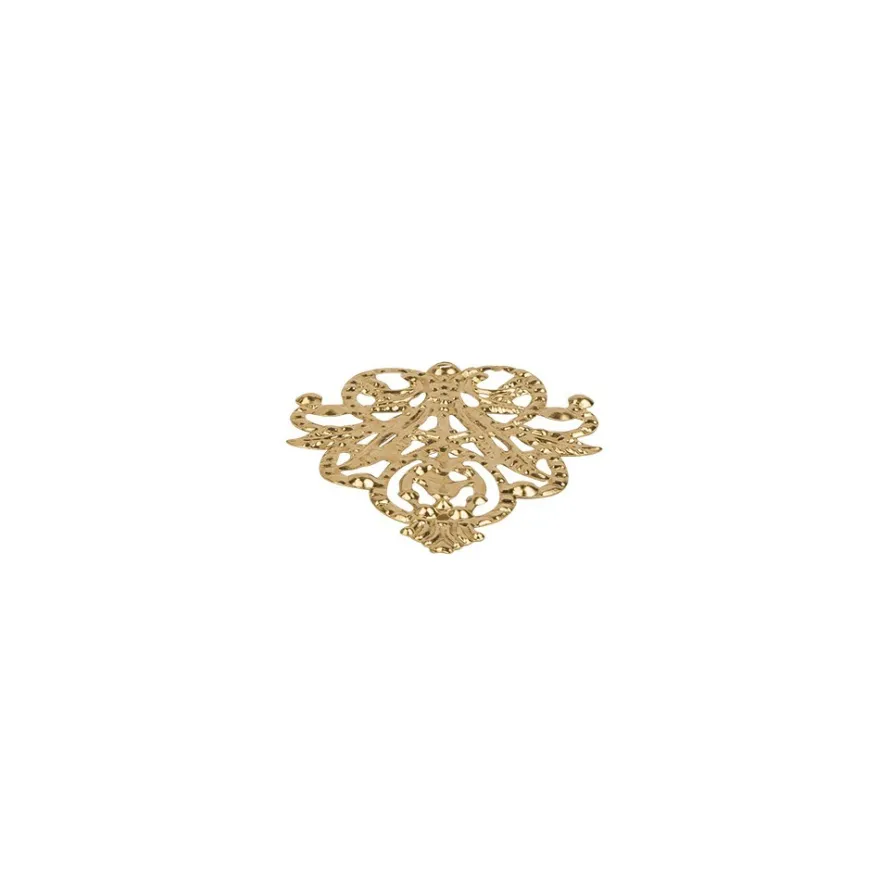 Metall-Ornamente, Design 13, 4,8cm x 3,5cm, hellgold, 10 Stück