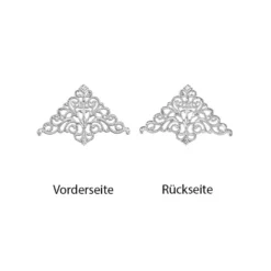 Metall-Ornamente, Design 21, 7,6cm x 5cm, silber, 9 Stück