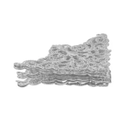 Metall-Ornamente, Design 21, 7,6cm x 5cm, silber, 9 Stück