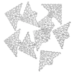 Metall-Ornamente, Design 21, 7,6cm x 5cm, silber, 9 Stück