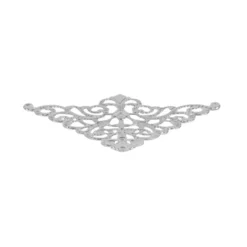 Metall-Ornamente, Design 21, 7,6cm x 5cm, silber, 9 Stück
