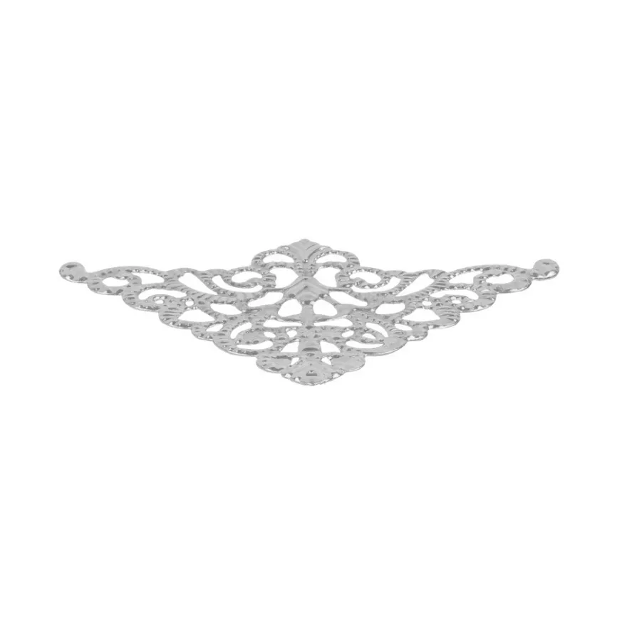 Metall-Ornamente, Design 21, 7,6cm x 5cm, silber, 9 Stück