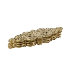 Metall-Ornamente, Design 19, 6,2cm x 2,4cm, hellgold, 10 Stück