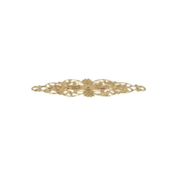 Metall-Ornamente, Design 19, 6,2cm x 2,4cm, hellgold, 10 Stück