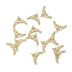 Metall-Ornamente, Design 41, 3,9cm x 3cm, hellgold, 14 Stück