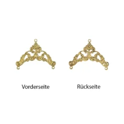 Metall-Ornamente, Design 41, 3,9cm x 3cm, hellgold, 14 Stück