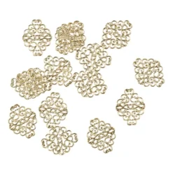 Metall-Ornamente, Design 23, 3,7cm x 3cm, hellgold, 15 Stück