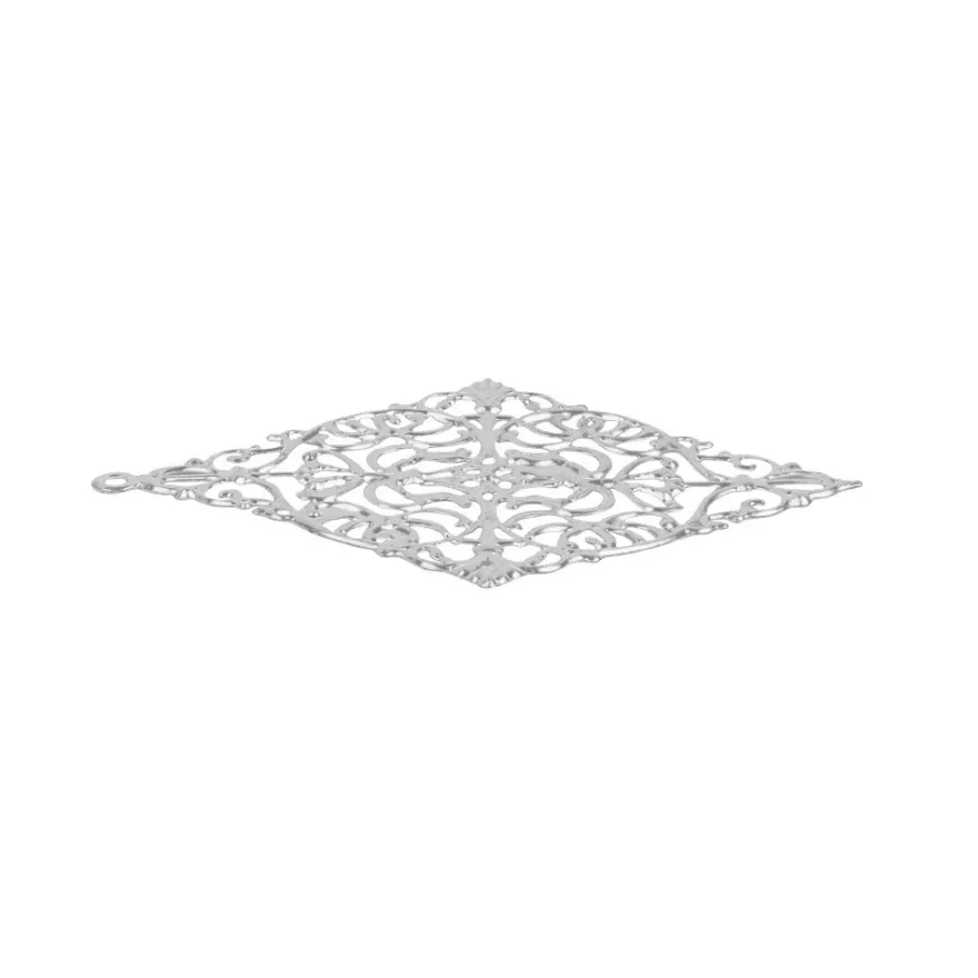 Metall-Ornamente, Design 10, 7,8cm x 5cm, silber, 8 Stück