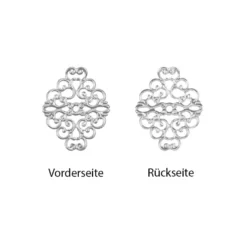 Metall-Ornamente, Design 23, 3,7cm x 3cm, silber, 15 Stück