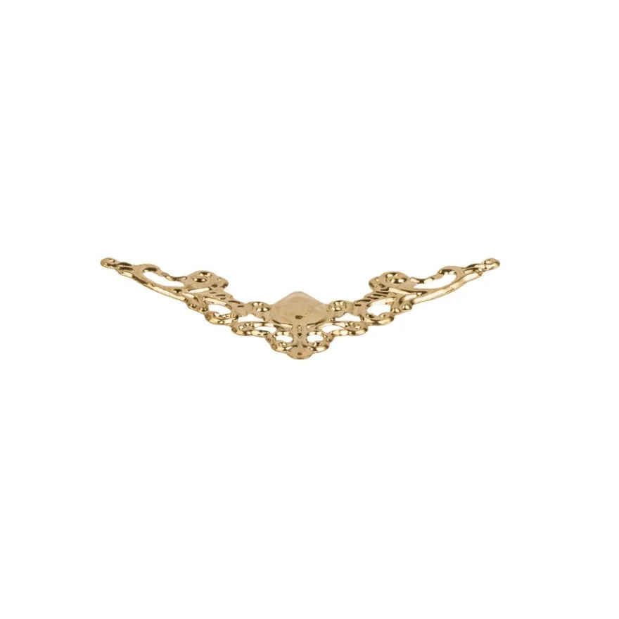 Metall-Ornamente, Design 18, 5,8cm x 3cm, hellgold, 13 Stück