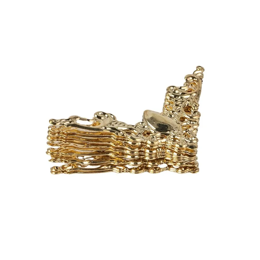 Metall-Ornamente, Design 18, 5,8cm x 3cm, hellgold, 13 Stück