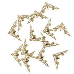 Metall-Ornamente, Design 18, 5,8cm x 3cm, hellgold, 13 Stück