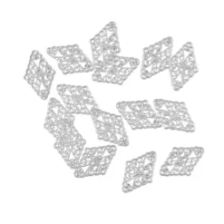 Metall-Ornamente, Design 11, 4,6cm x 3cm, silber, 15 Stück