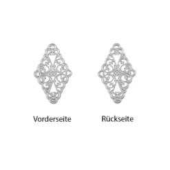 Metall-Ornamente, Design 11, 4,6cm x 3cm, silber, 15 Stück