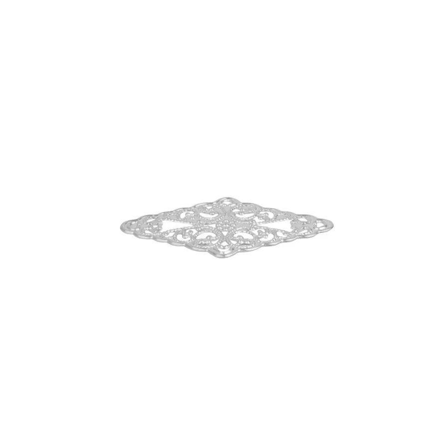 Metall-Ornamente, Design 11, 4,6cm x 3cm, silber, 15 Stück