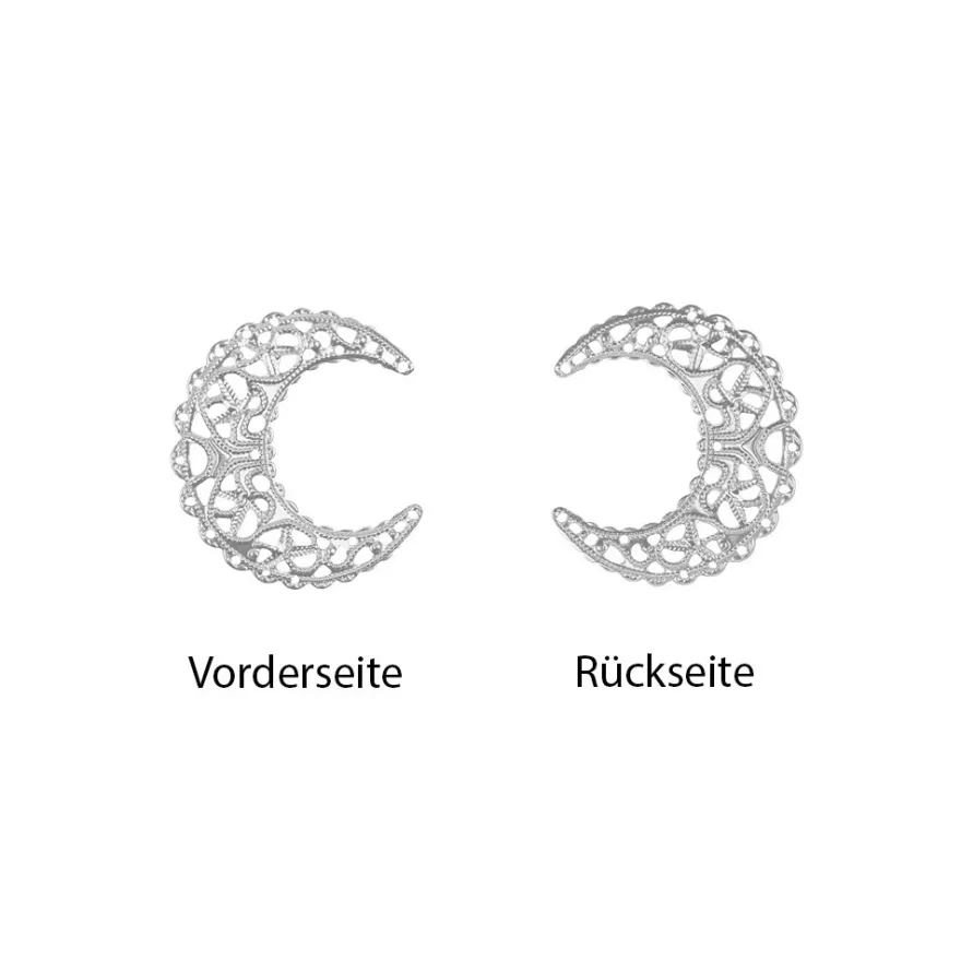 Metall-Ornamente, Design 24, 4,3cm x 3,8cm, silber, 15 Stück